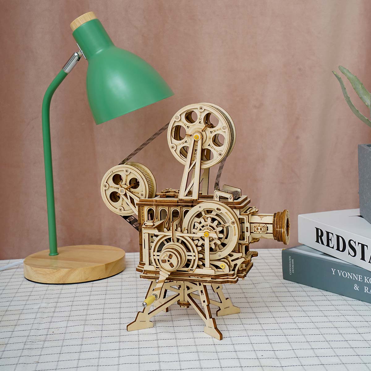 3D puzzle assembly wooden shops puzzle Vitascope movie projector model kit,-kzn