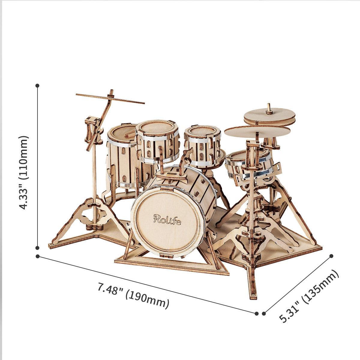 Rolife Drum Kit 3D Houten Puzzel TG409