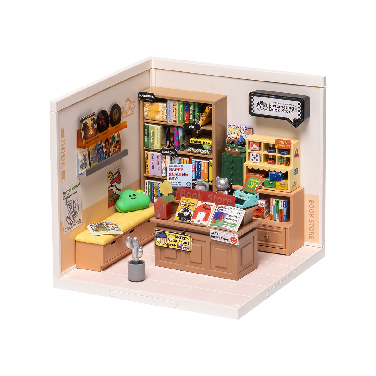 Rolife Super Creator Fascinante Librairie Kit de Maison Miniature en Plastique à Faire Soi-Même DW004 