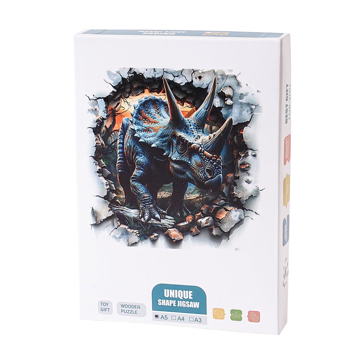 Puzzle en bois ROBOTIME Triceratops qui brise les murs 