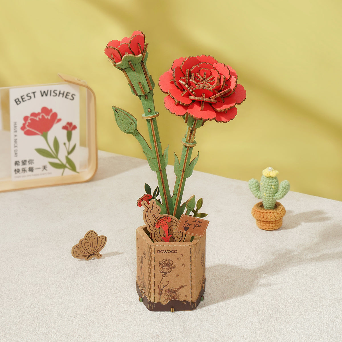 Puzzle 3D en bois avec bouquet de fleurs en bois à faire soi-même de Rowood 