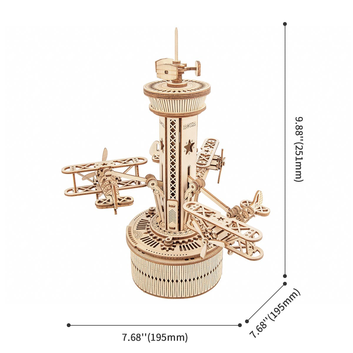 ROKR Flugzeug-Kontrollturm Mechanische Spieluhr AMK41 