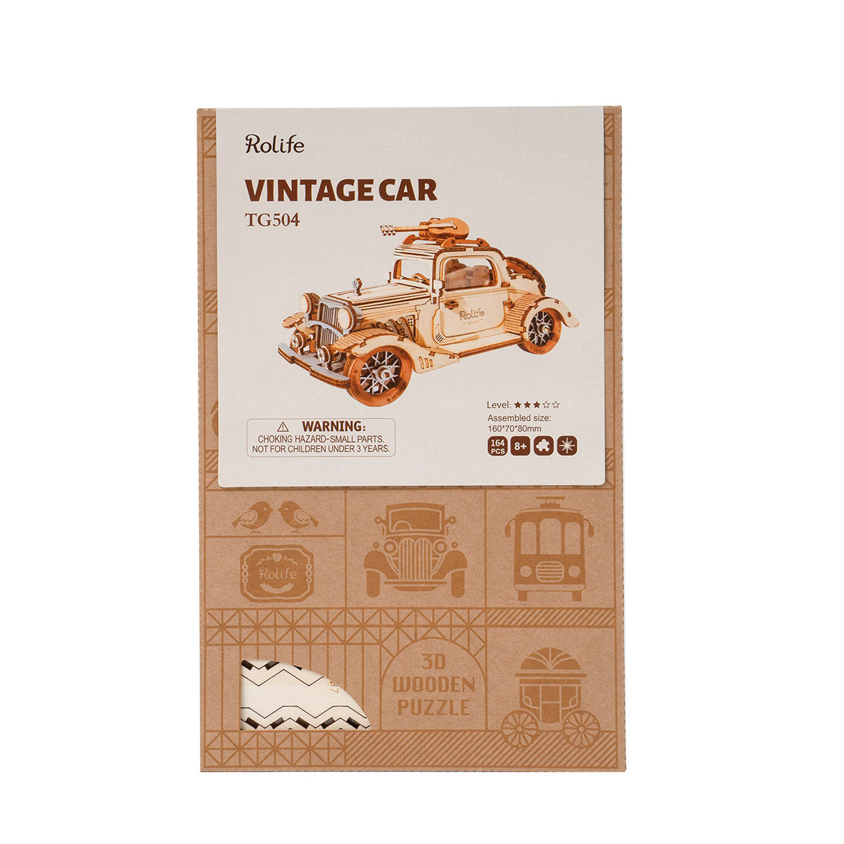 Rolife Vintage Car 3D Wooden Puzzle TG504