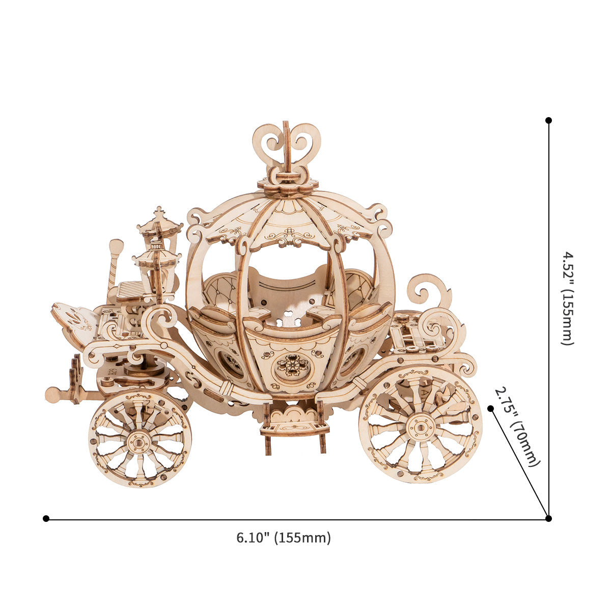 Puzzle 3D en bois Rolife en forme de carrosse citrouille TG302 