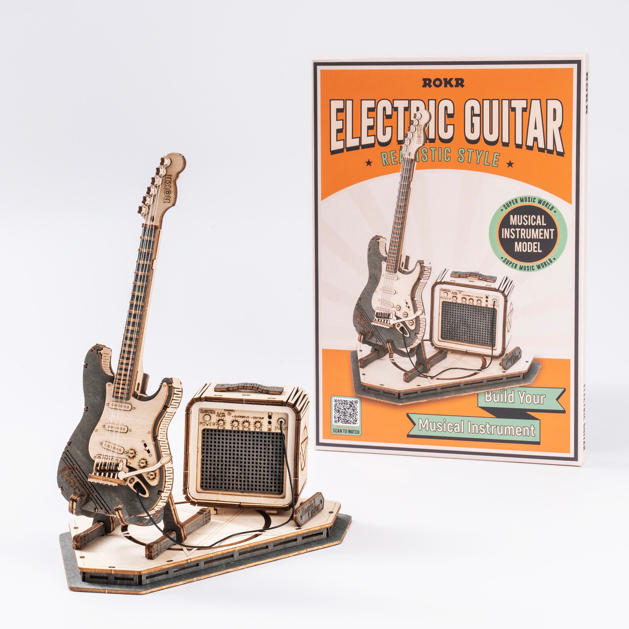 ROKR E-Gitarrenmodell 3D-Holzpuzzle TG605K 