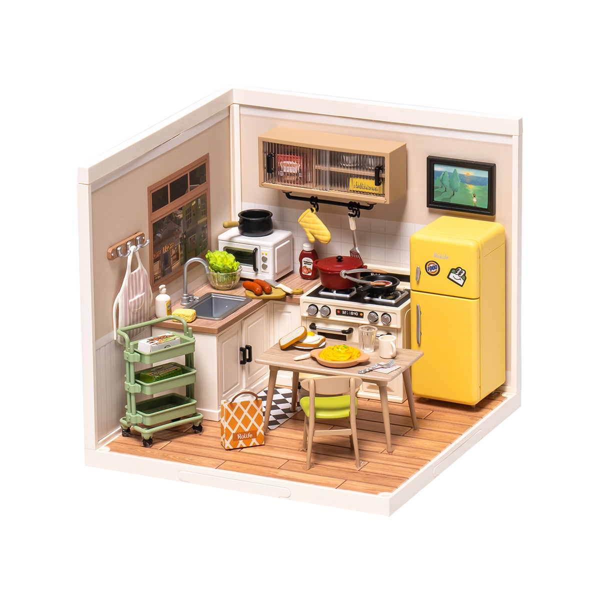 Rolife Happy Meals Kitchen DIY Plastic Miniature House DW008