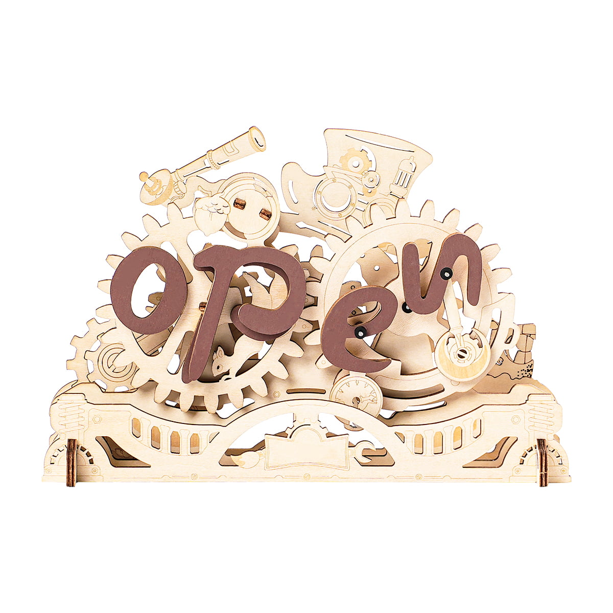 ROKR Open Gesloten Teken 3D Houten Puzzel LK506