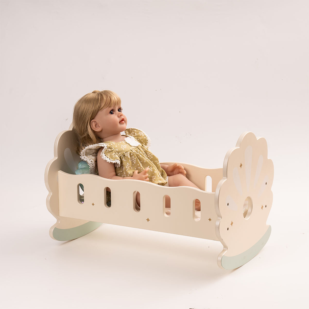 ROBUD Wooden Baby Doll Crib