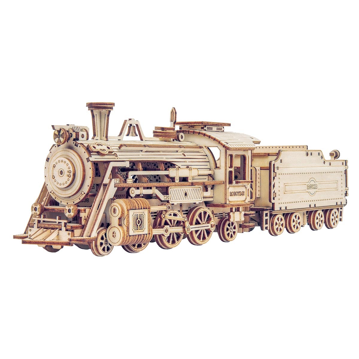 Puzzle 3D en bois du train express à vapeur ROKR Prime MC501 