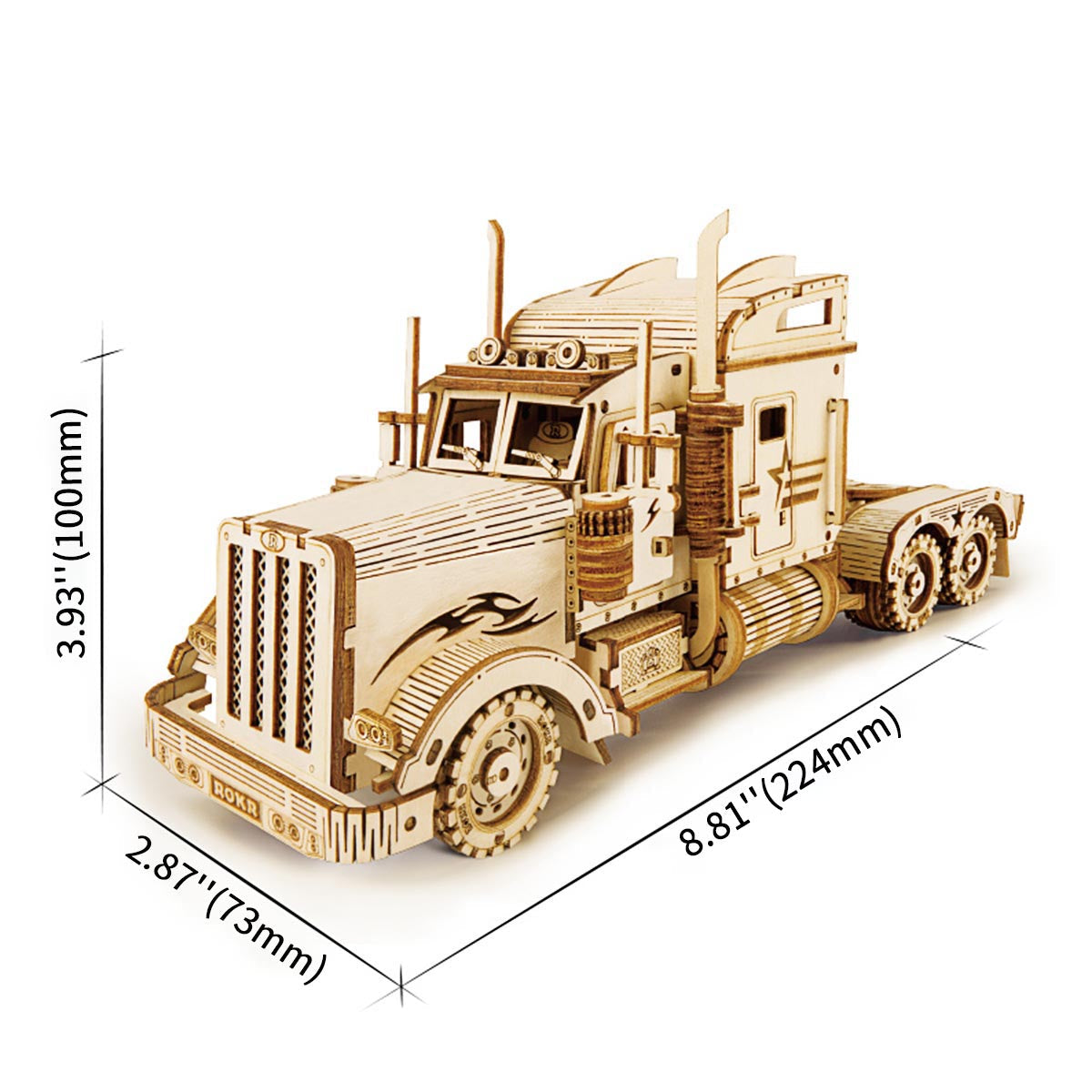 ROKR Schwerlast-LKW-Modellbau, 3D-Holzpuzzle MC502 