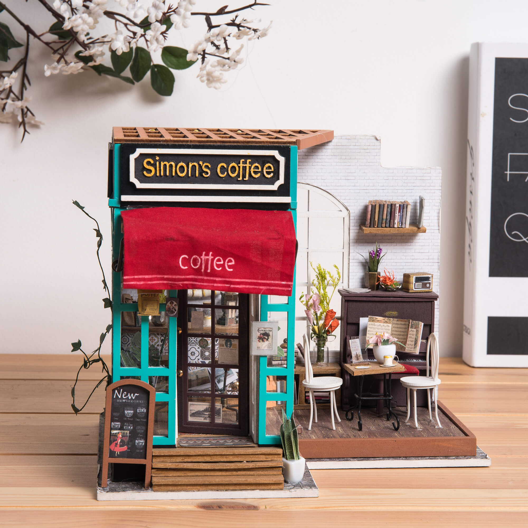 Rolife Simon's Coffee Shop DIY Miniature Dollhouse Kit DG109