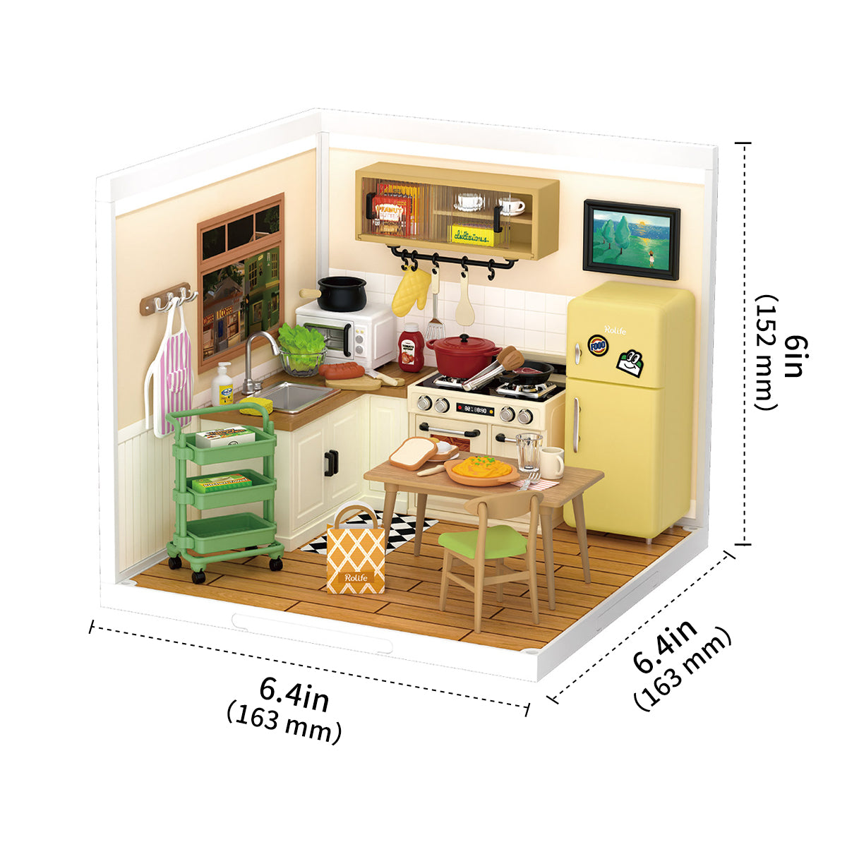 Rolife Happy Meals Kitchen DIY Plastic Miniature House DW008