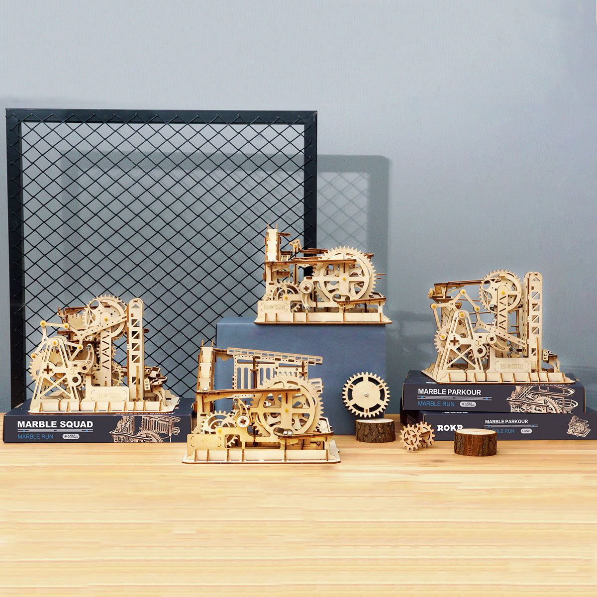 ROKR Marble Run 3D Wooden Puzzle (4 Sets)