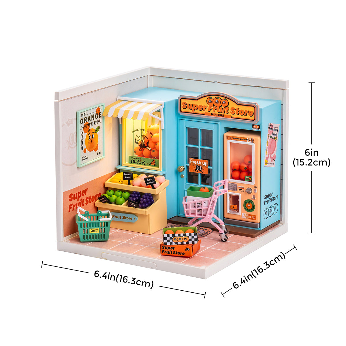 Rolife Super Creator Super Fruit Store Plastic DIY Miniature House Kit DW003