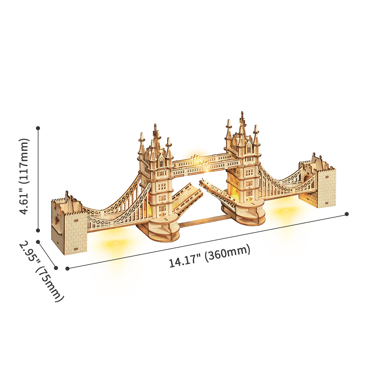 Puzzle 3D en bois Rolife Tower Bridge avec lumières TG412