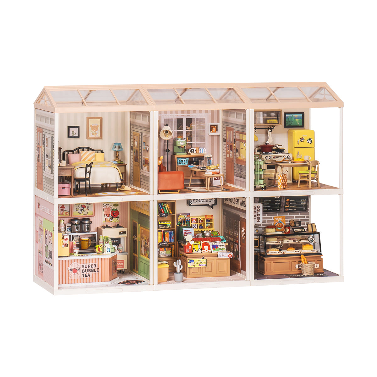 Rolife Super Creator Plastic Diy Mini House 6 in 1 Six Grid