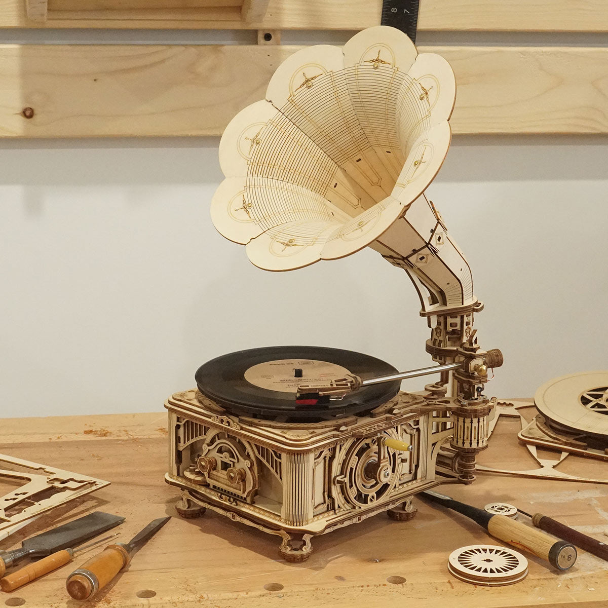 Gramophone classique à manivelle ROKR DIY LKB01 (rotatif à la main) 