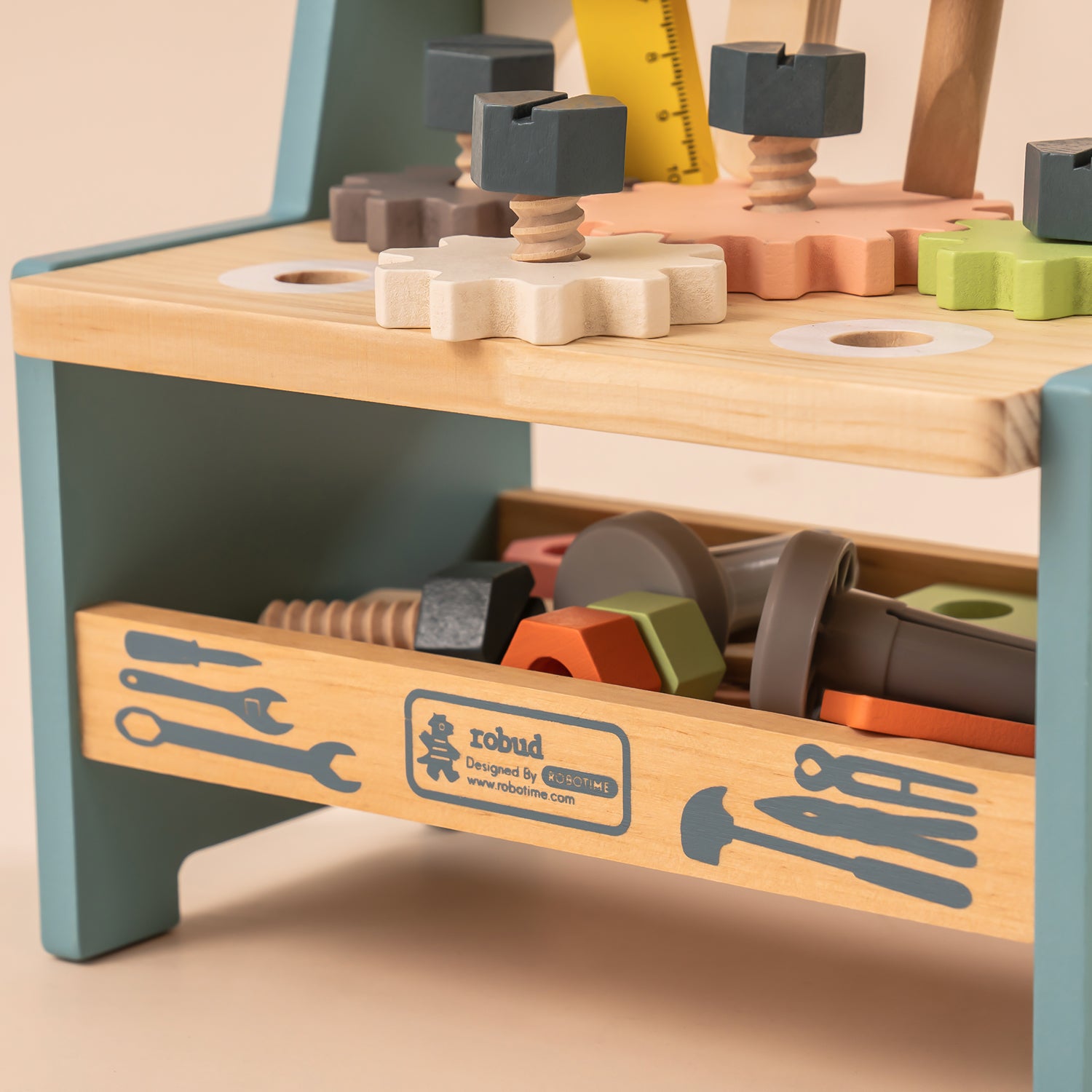 ROBUD Mini Wooden Play Tool Workbench Set WG201