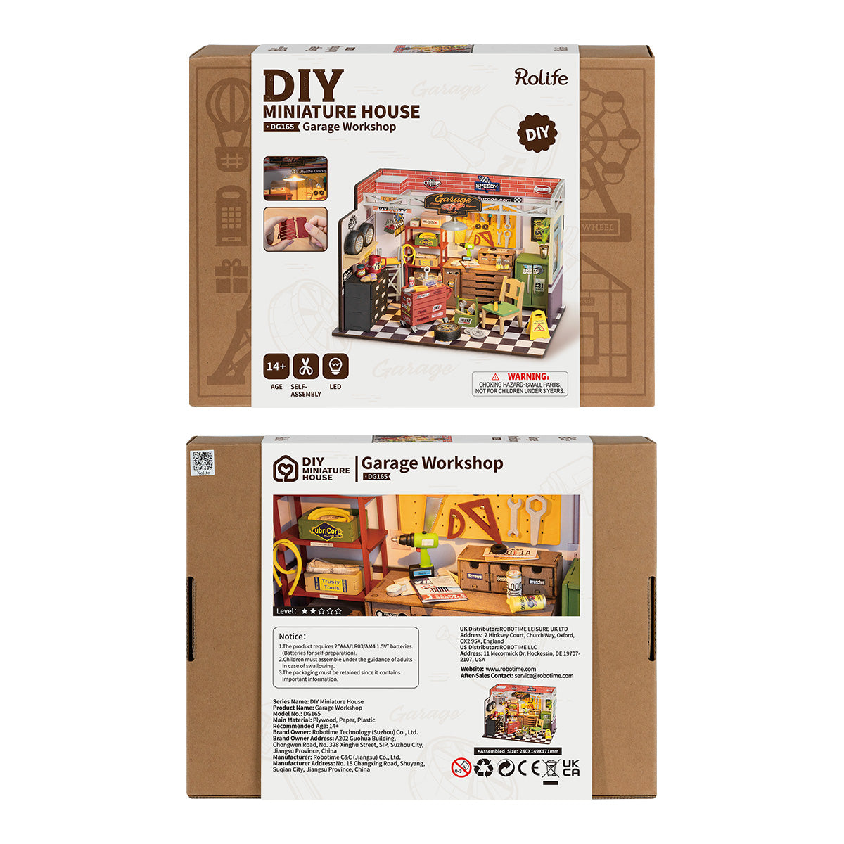 Kit de maison miniature à monter soi-même pour garage et atelier Rolife DG165 