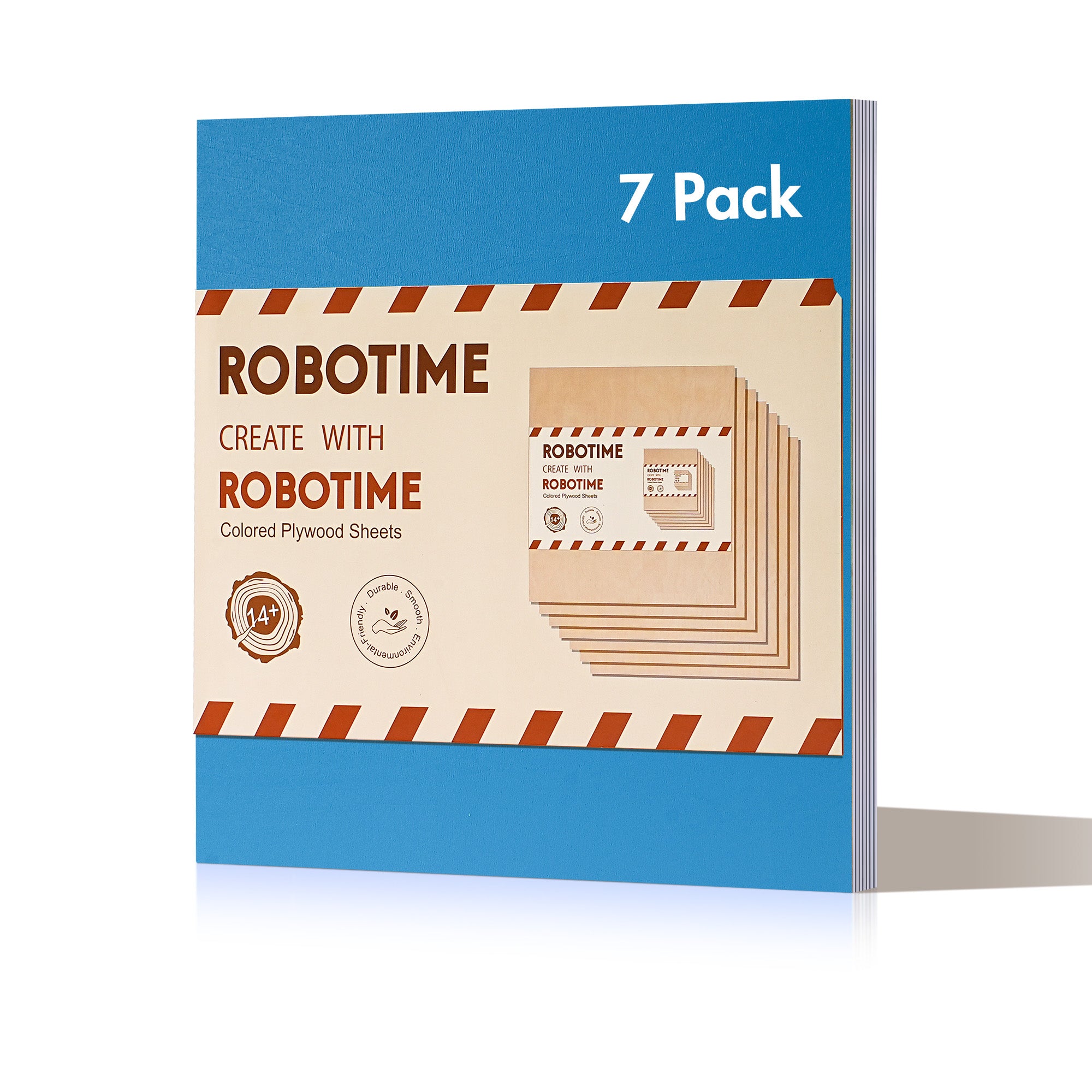 ROBOTIME 7-Pack Double-Sided Colored Basswood Sheets