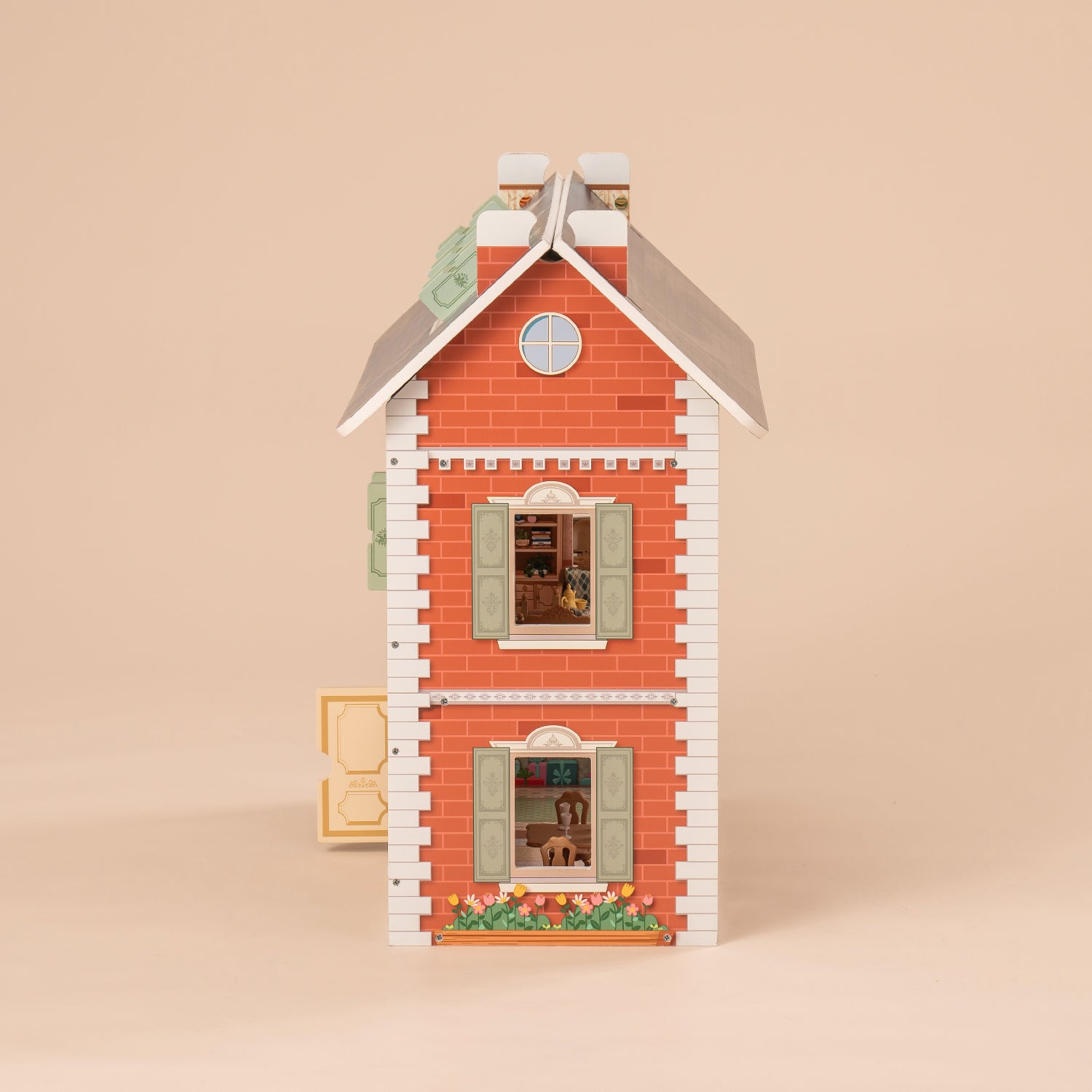 ROBUD Doll House 3 in 1 Wooden Dollhouse Dreamhouse for Kids Toddler WDH07