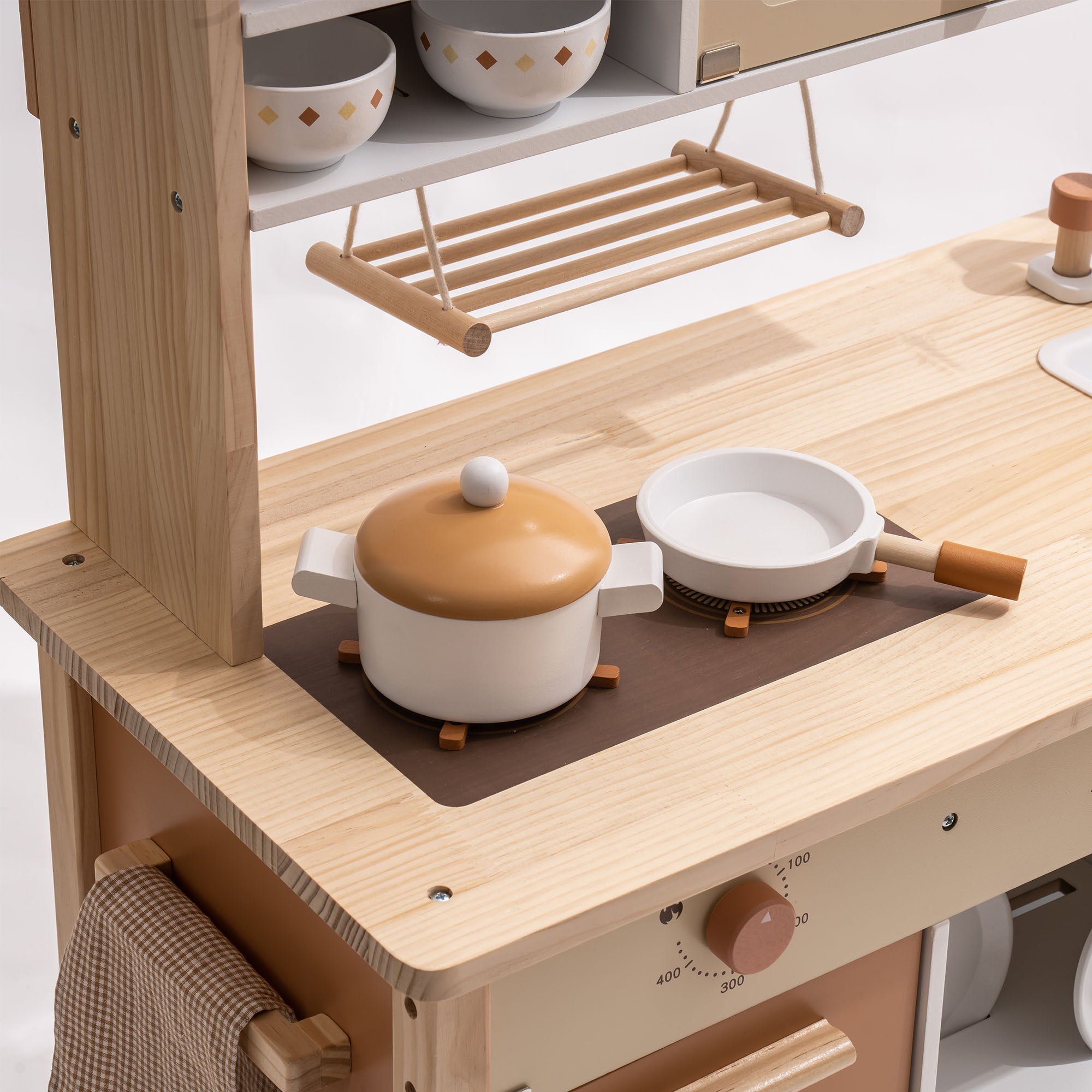 Robud Wooden Play Kitchen with Realistic Accessories