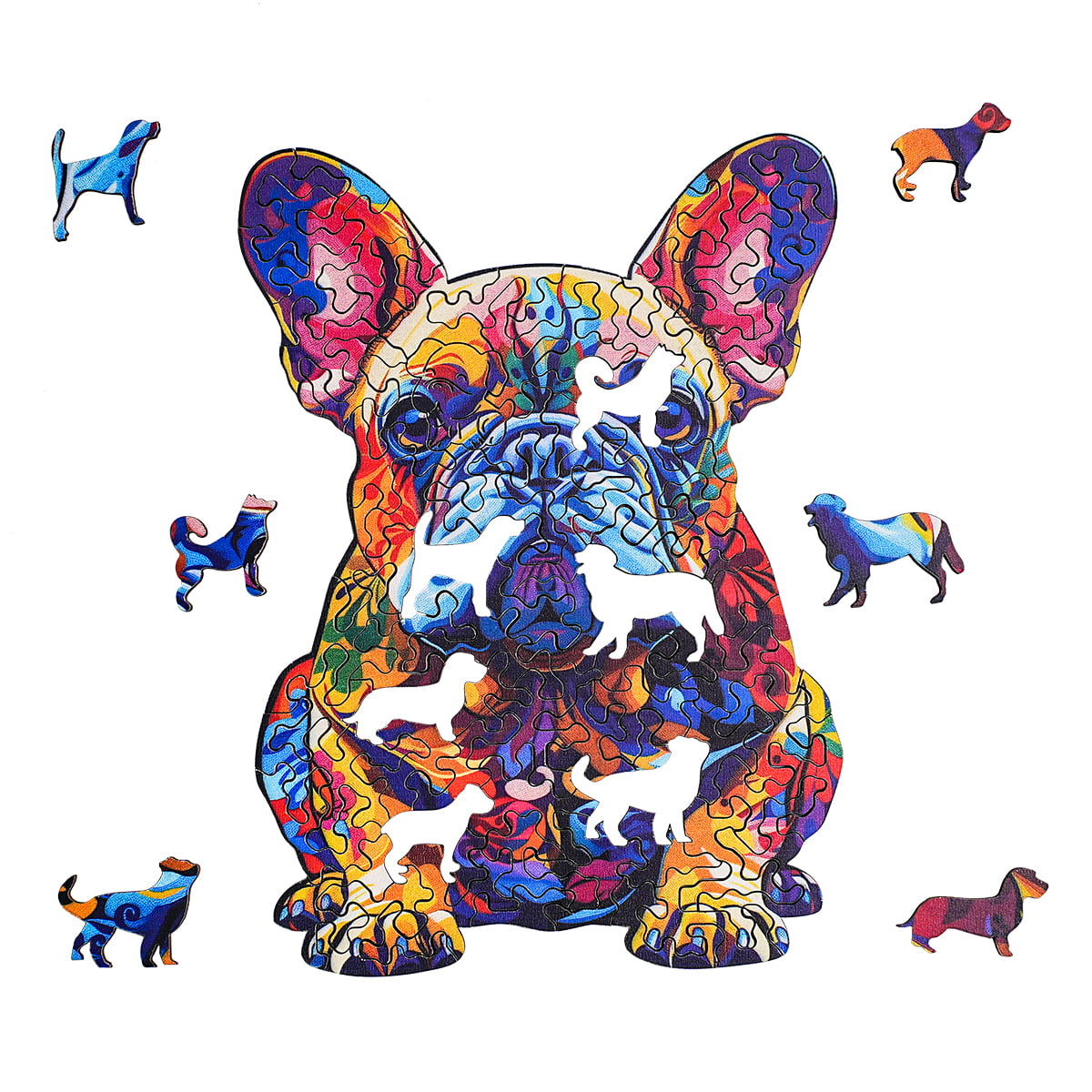 ROBOTIME Franse Bulldog houten puzzel