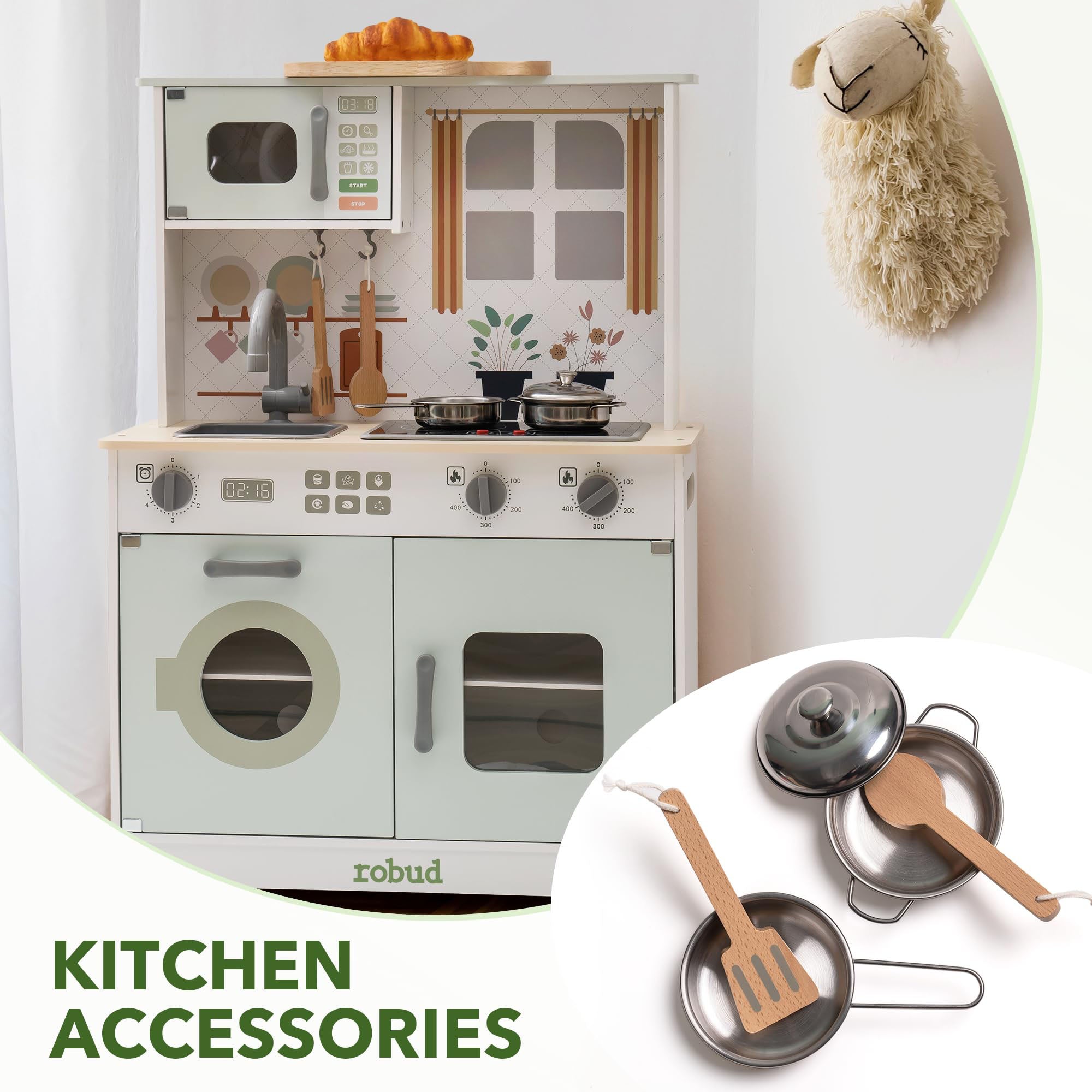 Robud Green Modern Look Play Kitchen WCF26