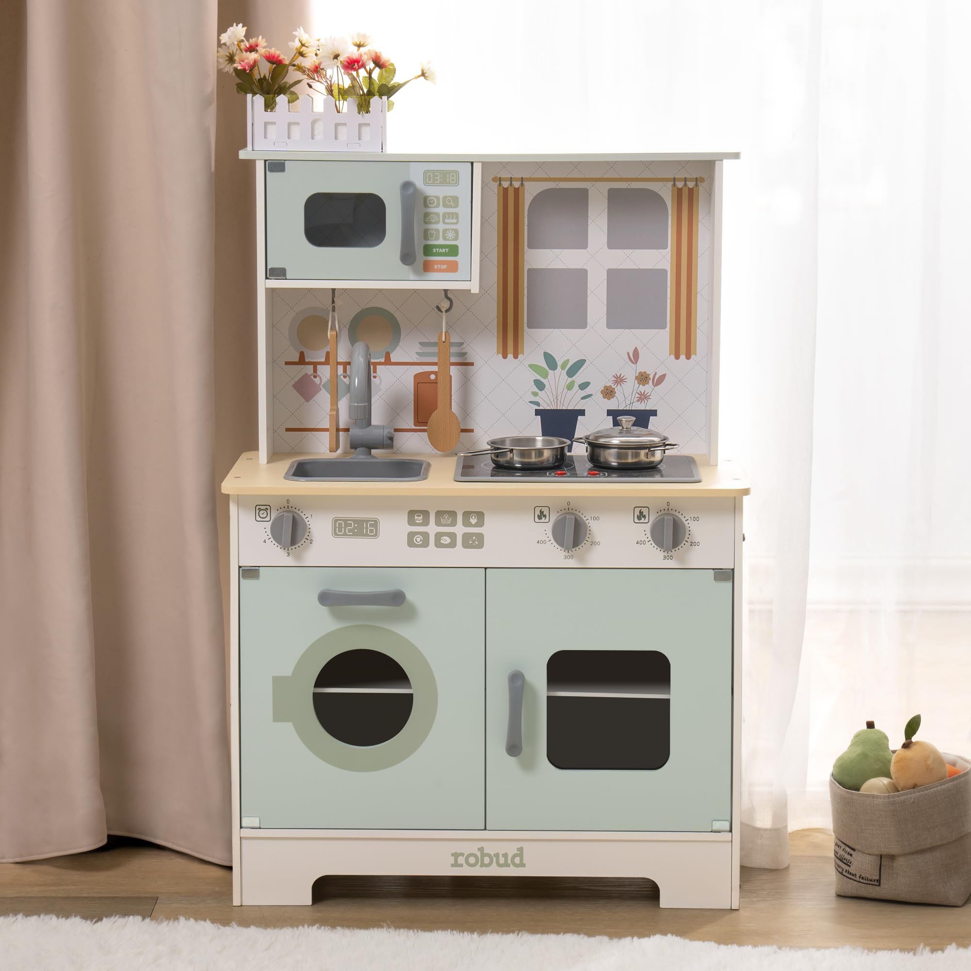 Robud Green Modern Look Play Kitchen WCF26