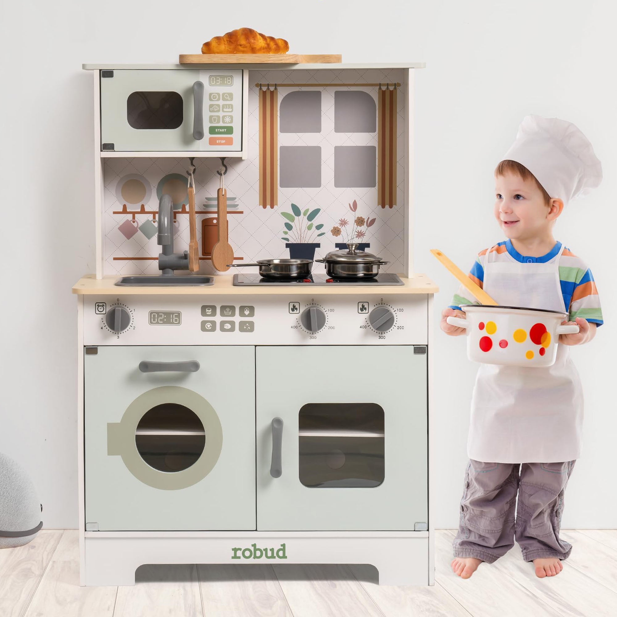 Robud Green Modern Look Play Kitchen WCF26