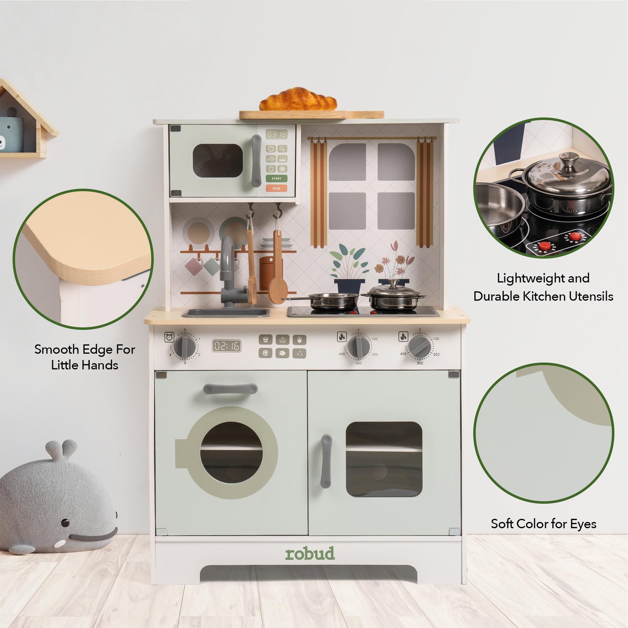 Robud Green Modern Look Play Kitchen WCF26